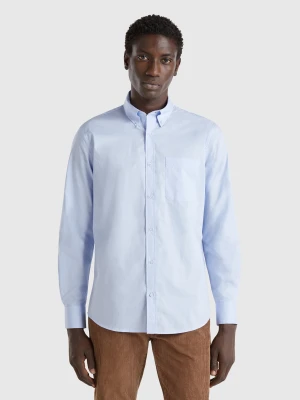 Benetton, Organic Cotton Button Down Shirt, size XS, Sky Blue, Men United Colors of Benetton