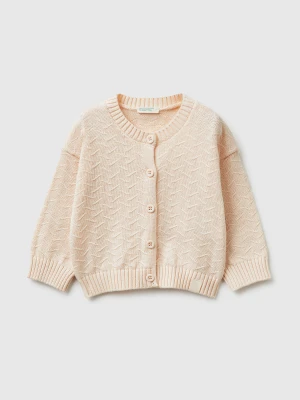 Benetton, Organic Cotton Crew Neck Cardigan, Size: 82, Pink, Kids United Colors of Benetton
