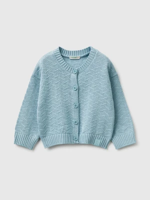 Benetton, Organic Cotton Crew Neck Cardigan, Size: 82, Sky Blue, Kids United Colors of Benetton