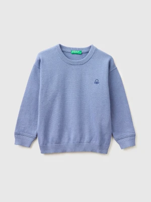 Benetton, Organic Cotton Crew Neck Sweater, Size: 116, Light Blue, Kids United Colors of Benetton