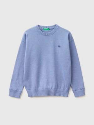 Benetton, Organic Cotton Crew Neck Sweater, Size: XL, Light Blue, Kids United Colors of Benetton