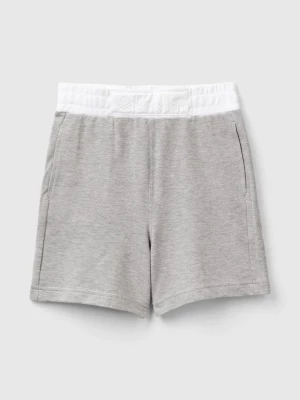 Benetton, Organic Cotton Shorts, size 2XL, Light Gray, Kids United Colors of Benetton
