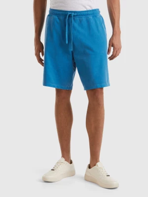 Benetton, Organic Cotton Sweat Shorts, size M, Light Blue, Men United Colors of Benetton