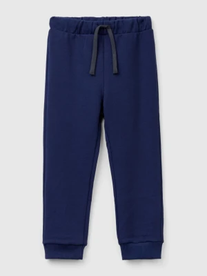 Zdjęcie produktu Benetton, Cotton Sweatpants With Logo, size 116, Dark Blue, Kids United Colors of Benetton