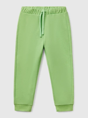 Benetton, Organic Cotton Sweatpants With Logo, size 116, Green, Kids United Colors of Benetton