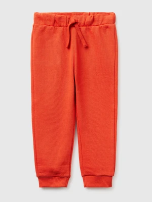 Benetton, Organic Cotton Sweatpants With Logo, Size: 116, Red, Kids United Colors of Benetton