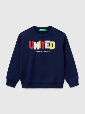 Benetton, Cotton Sweatshirt With Print, size 116, Dark Blue, Kids United Colors of Benetton