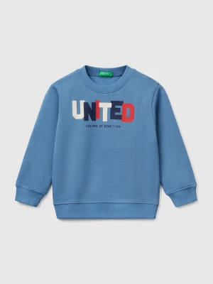 Benetton, Organic Cotton Sweatshirt With Print, size 116, Light Blue, Kids United Colors of Benetton