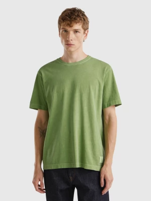 Benetton, Organic Cotton T-shirt, size XS, Military Green, Men United Colors of Benetton