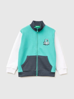 Benetton, Organic Cotton Zip-up Sweatshirt, Size: 116, Light Green, Kids United Colors of Benetton