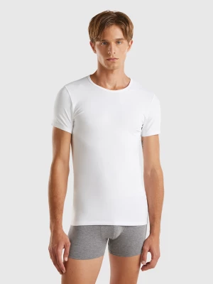 Benetton, Organic Stretch Cotton T-shirt, size M, White, Men United Colors of Benetton