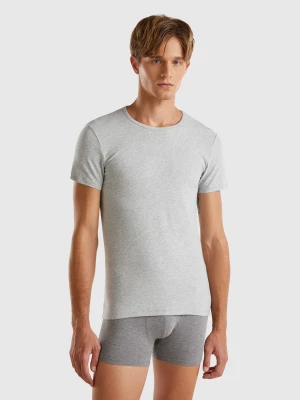 Benetton, Organic Stretch Cotton T-shirt, size XL, Light Gray, Men United Colors of Benetton