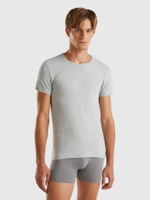 Benetton, Organic Stretch Cotton T-shirt, size XXL, Light Gray, Men United Colors of Benetton