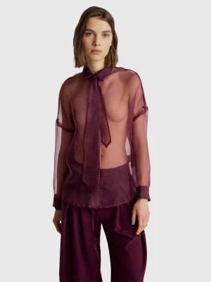 Benetton, Organza Shirt, Size: XS-S, Burgundy, Women United Colors of Benetton