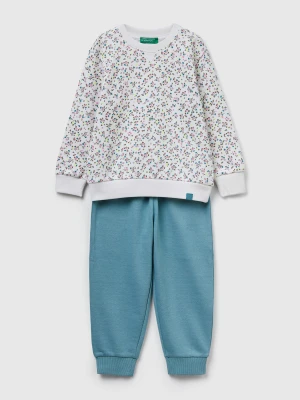Benetton, Outfit With Floral Print, Size: 116, Creamy White, Kids United Colors of Benetton