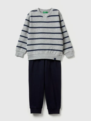 Benetton, Outfit With Striped Print, Size: 104, Gray, Kids United Colors of Benetton