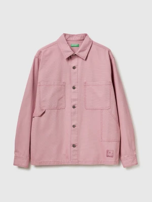 Benetton, Overshirt In Pure Cotton, Size: XS, Pink, Men United Colors of Benetton