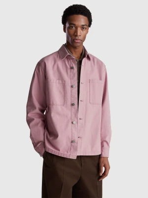 Benetton, Overshirt In Pure Cotton, Size: XS, Pink, Men United Colors of Benetton