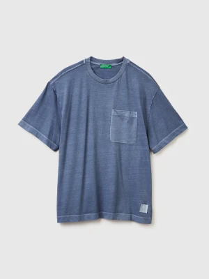 Benetton, Oversized Cotton T-shirt, Size: XS, Blue, Men United Colors of Benetton