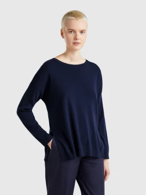 Benetton, Oversized Fit Cotton Sweater, size XXS, Dark Blue, Women United Colors of Benetton