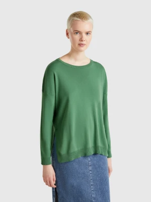 Benetton, Oversized Fit Cotton Sweater, size XXS, Green, Women United Colors of Benetton