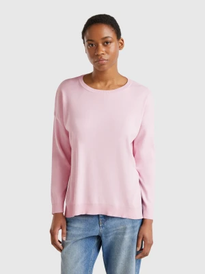 Benetton, Oversized Fit Cotton Sweater, size XXS, Pink, Women United Colors of Benetton