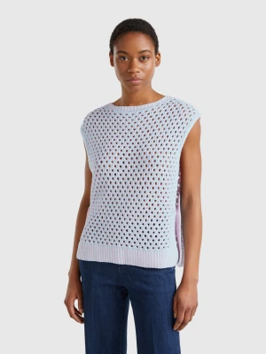 Zdjęcie produktu Benetton, Oversized Fit Perforated Vest, size XXS, Sky Blue, Women United Colors of Benetton