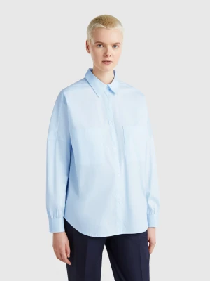 Benetton, Oversized Fit Shirt, size XXS, Sky Blue, Women United Colors of Benetton