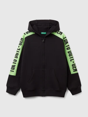 Zdjęcie produktu Benetton, Oversized Fit Sweatshirt With Bands, size XL, Black, Kids United Colors of Benetton