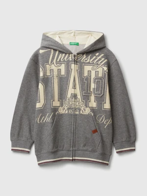 Benetton, Oversized Fit Sweatshirt With Print, size XL, Dark Gray, Kids United Colors of Benetton