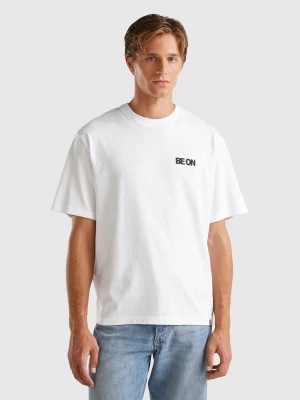 Benetton, Oversized Fit T-shirt In Pure Cotton, size XXL, White, Men United Colors of Benetton