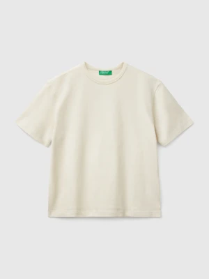 Benetton, T-shirt With Oversized Logo, size XL, Beige, Kids United Colors of Benetton