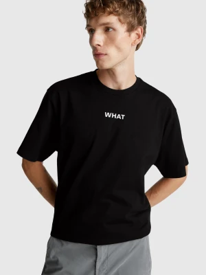 Benetton, Oversized Fit T-shirt With Print, Size: S, Black, Men United Colors of Benetton
