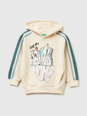 Benetton, Oversized Hoodie, Size: 116, Creamy White, Kids United Colors of Benetton
