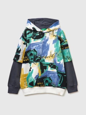 Benetton, Oversized Printed Sweatshirt, Size: XL, Multi-color, Kids United Colors of Benetton