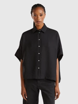 Benetton, Oversized Shirt In Modal® Blend, size OS, Black, Women United Colors of Benetton