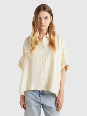 Benetton, Oversized Shirt In Modal® Blend, size OS, Creamy White, Women United Colors of Benetton