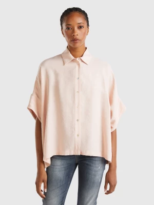 Benetton, Oversized Shirt In Modal® Blend, size OS, Soft Pink, Women United Colors of Benetton