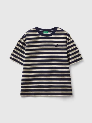 Benetton, Oversized Striped T-shirt, size 2XL, Dark Blue, Kids United Colors of Benetton