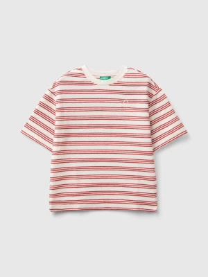 Benetton, Oversized Striped T-shirt, size 3XL, Creamy White, Kids United Colors of Benetton