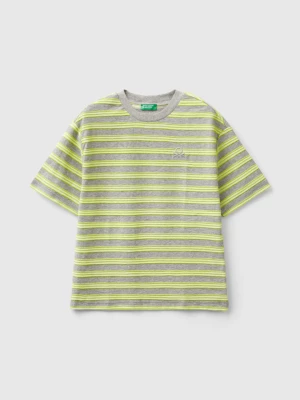 Benetton, Oversized Striped T-shirt, size 3XL, Light Gray, Kids United Colors of Benetton