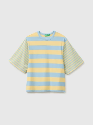 Benetton, Oversized Striped T-shirt, Size: XS, Yellow, Women United Colors of Benetton