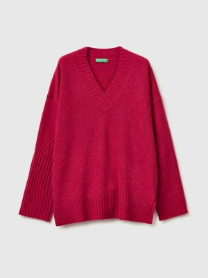 Benetton, Oversized Sweater In Wool Blend, Size: XS, Strawberry, Women United Colors of Benetton