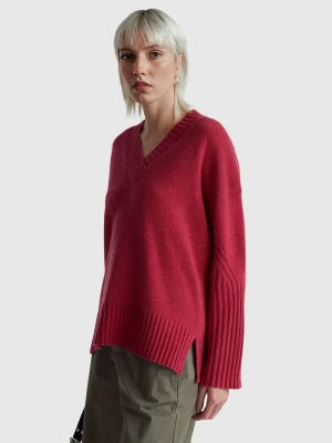 Benetton, Oversized Sweater In Wool Blend, Size: XS, Strawberry, Women United Colors of Benetton