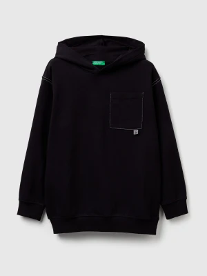 Benetton, Oversized Sweatshirt With Bold Print, Size: XL, Black, Kids United Colors of Benetton