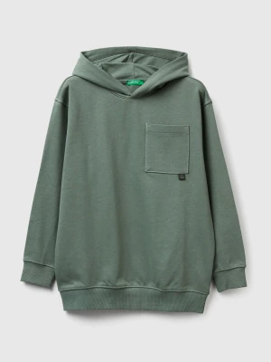 Benetton, Oversized Sweatshirt With Bold Print, Size: XL, Military Green, Kids United Colors of Benetton