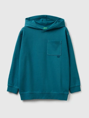 Benetton, Oversized Sweatshirt With Bold Print, Size: XL, Teal, Kids United Colors of Benetton