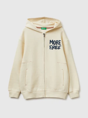 Benetton, Oversized Sweatshirt With Print, Size: L, Creamy White, Kids United Colors of Benetton