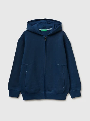 Benetton, Oversized Sweatshirt With Print, Size: XL, Dark Blue, Kids United Colors of Benetton