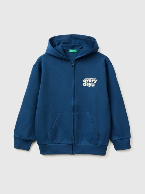 Benetton, Oversized Sweatshirt With Print, Size: XL, Dark Blue, Kids United Colors of Benetton